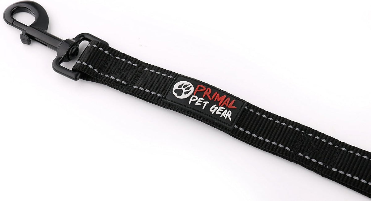 Primal Pet Gear Dog Leash 6Ft Long,Traffic Padded Two Handle,Heavy Duty,Reflective Double Handles Lead for Control Safety Training,Leashes for Large Dogs or Medium Dogs,Dual Handles Leads(Black)