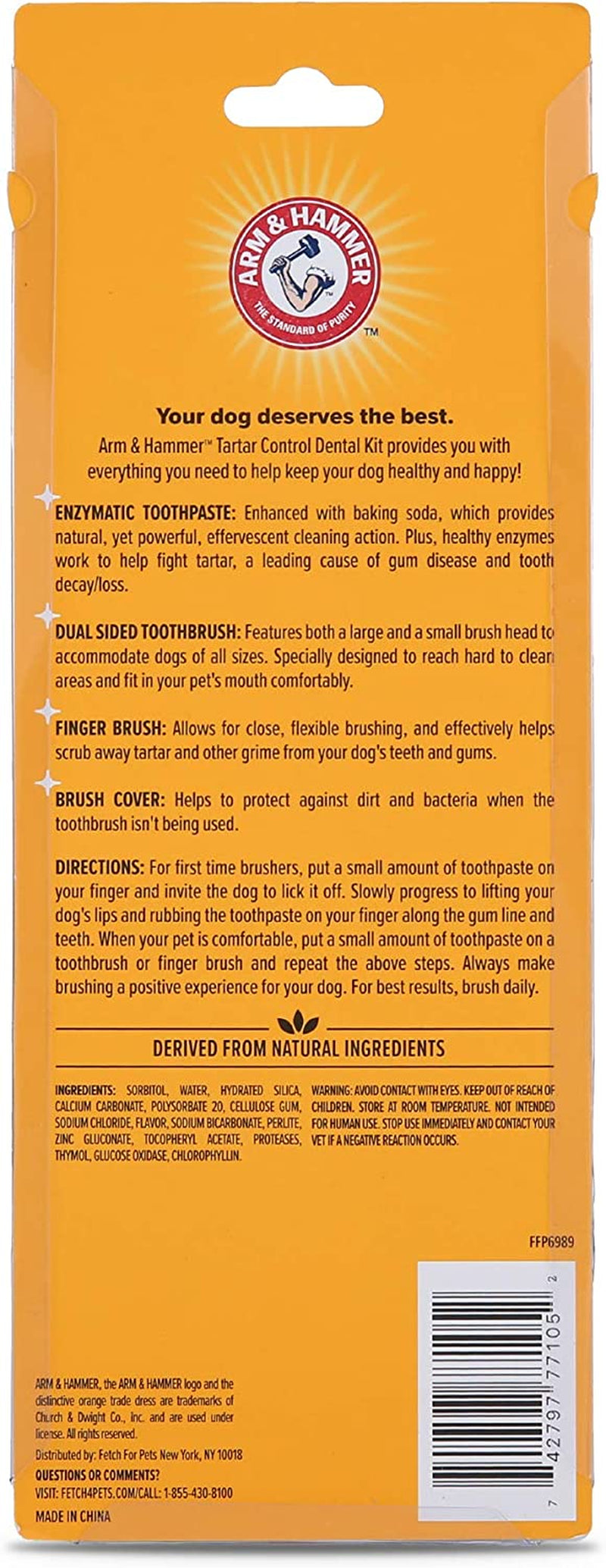 Arm & Hammer - Dog Toothbrush, Toothpaste Kit, Banana Mint, 2.5 Oz