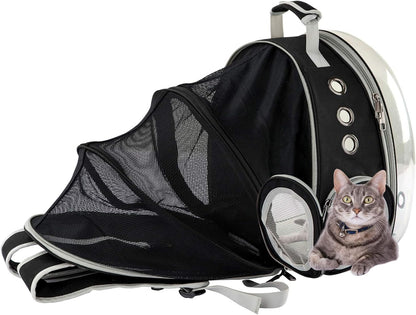 AJY Black Cat Carrier Dog Carrier Backpack, Pet Carrier Back Pack Pack for Small Medium Cat Puppy Doggie, Dog Body Carrying Bag Travel Space Capsule for Travel, Hiking, Walking & Outdoor Use