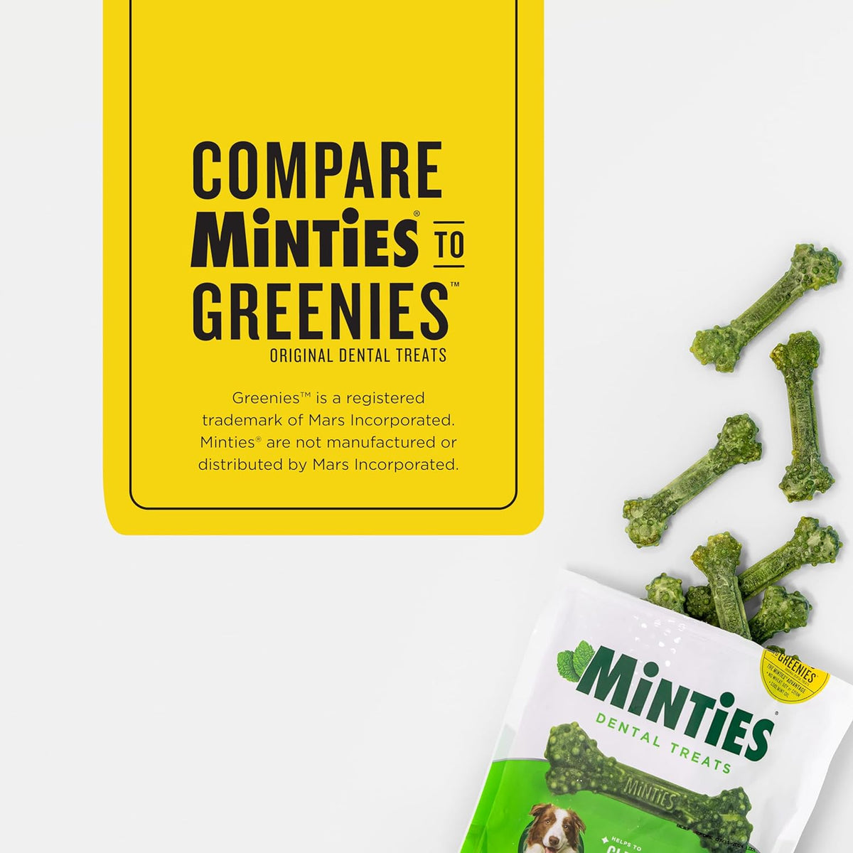Minties Mint Dental Chews for Dogs, Medium 25-50 Lbs, 20 Ct