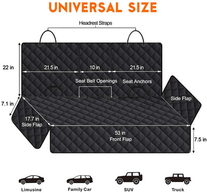 Yuntec Dog Car Seat Cover, Back Seat Cover for Dogs Pet Car Seat Protector