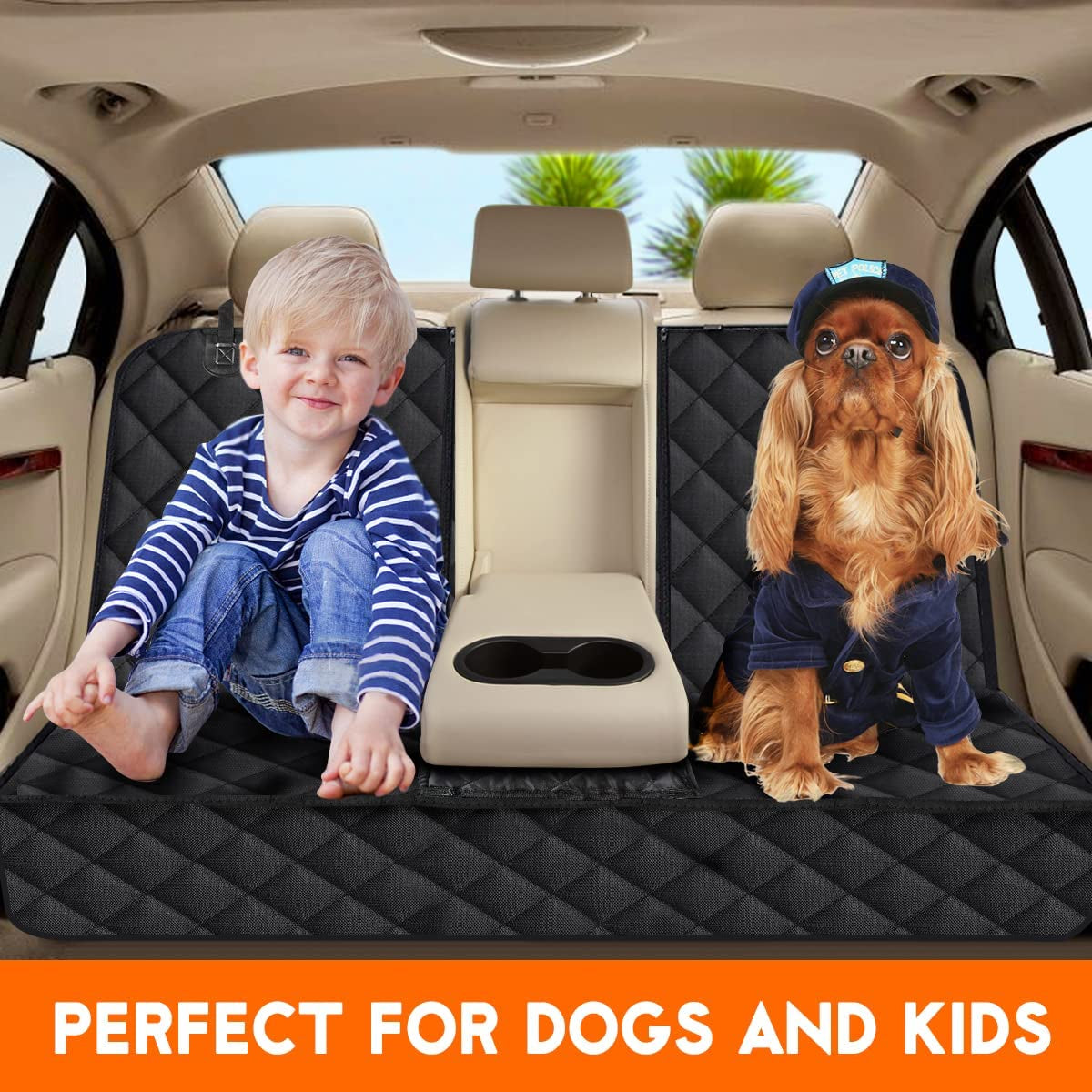 Yuntec Dog Car Seat Cover, Back Seat Cover for Dogs Pet Car Seat Protector