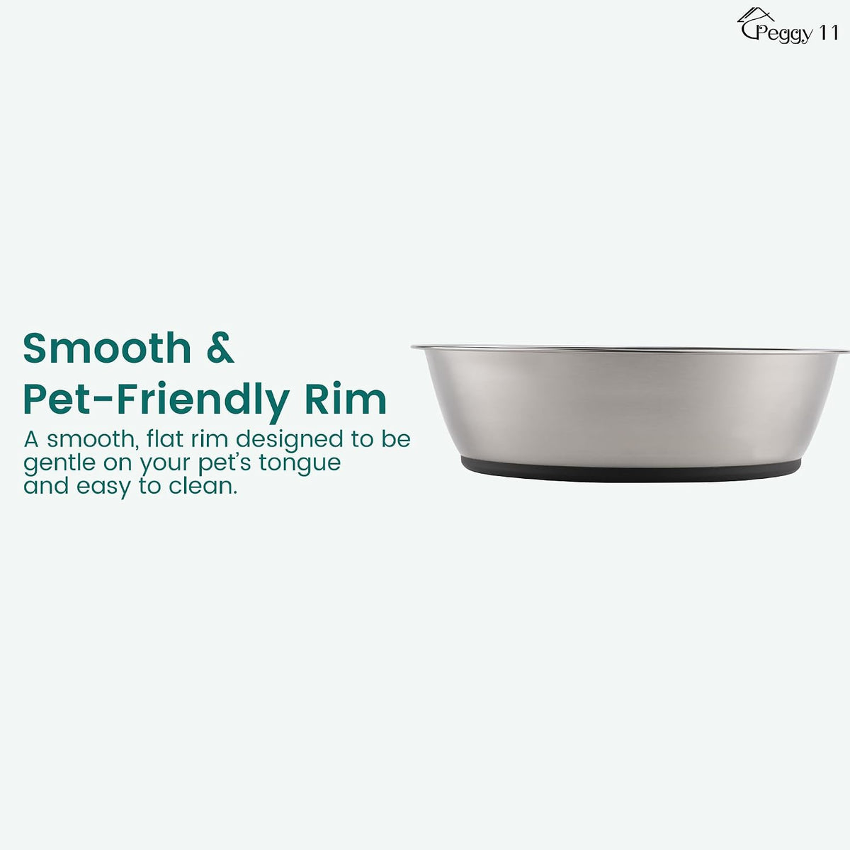 PEGGY11 Lightweight Stainless Steel Cat Dog Bowls, 3 US Cup Each, 2-Pack