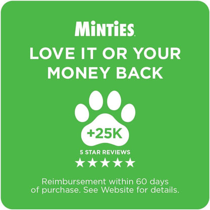 Minties Mint Dental Chews for Dogs, Medium 25-50 Lbs, 20 Ct