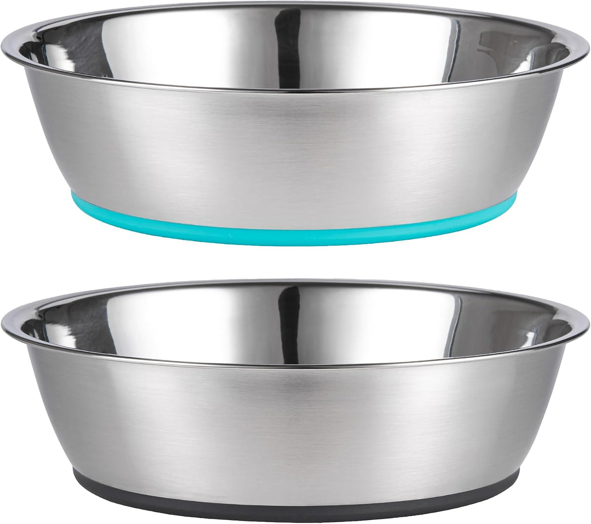 PEGGY11 Lightweight Stainless Steel Cat Dog Bowls, 3 US Cup Each, 2-Pack