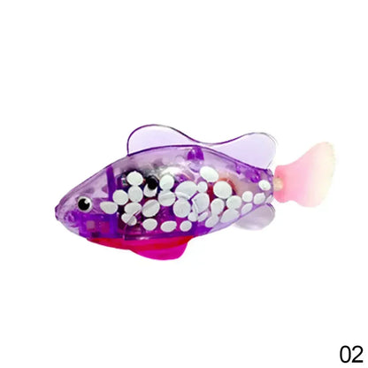 Cat Toys Interactive Robot Fish LED Lighted Water Activated Cat Electric Swimming Fish Toy Kitten Cat Fish Toy with LED Light