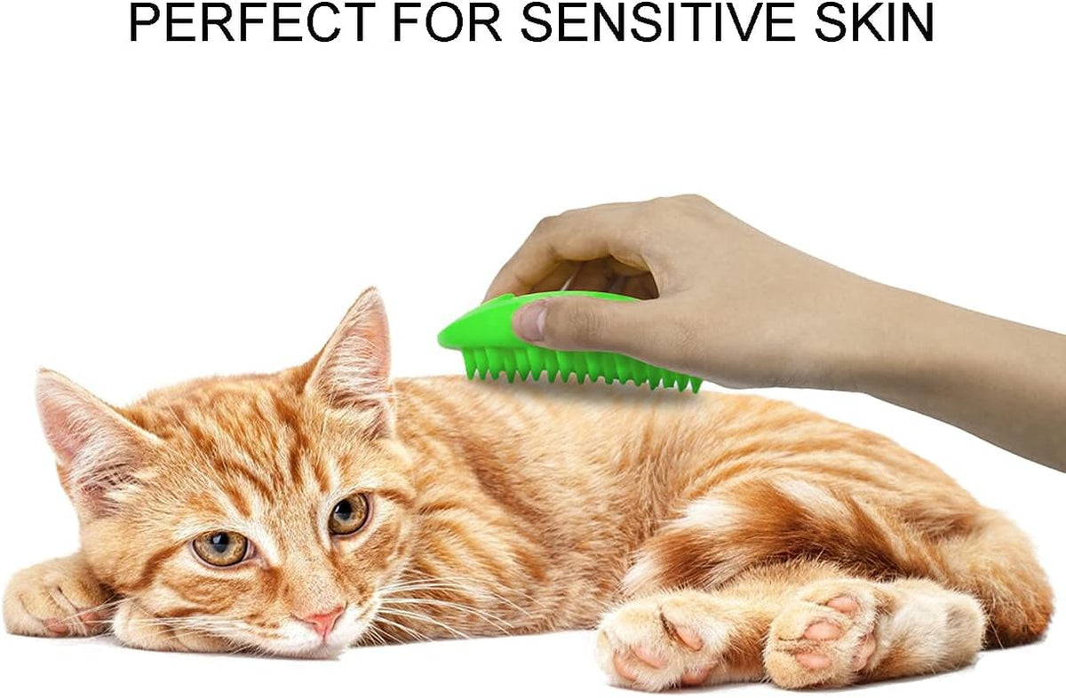 Dog Brush for Shedding and Grooming, Cat Bath Massage Brushes, Pets Deshedding Brush, Soft Rubber Hair Removal Tool Combs for Long Short Haired Dogs/Cats (Green)