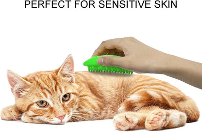 Dog Brush for Shedding and Grooming, Cat Bath Massage Brushes, Pets Deshedding Brush, Soft Rubber Hair Removal Tool Combs for Long Short Haired Dogs/Cats (Green)