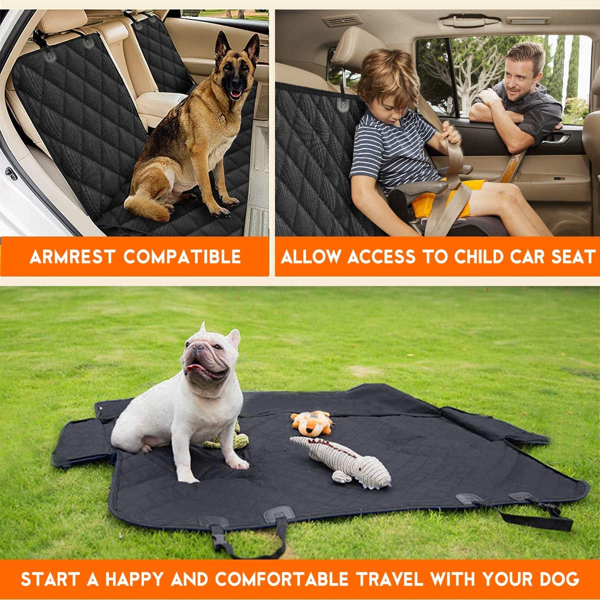 Yuntec Dog Car Seat Cover, Back Seat Cover for Dogs Pet Car Seat Protector