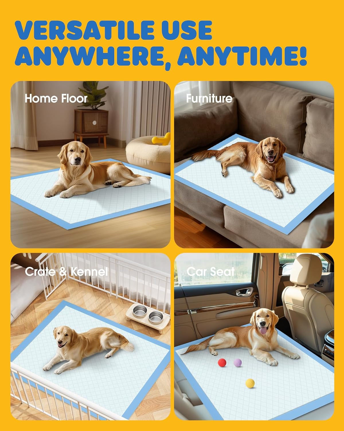 Powools Puppy Pads for Dogs, 34X28 In, 6-Layer Leakproof, 50-Pack