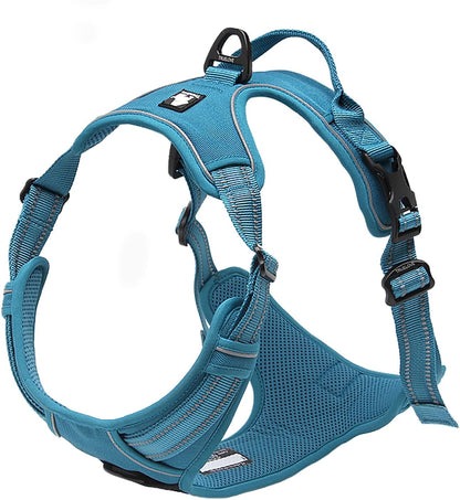 TRUE LOVE Adjustable No-Pull Dog Harness Reflective Vest, Blue, XS
