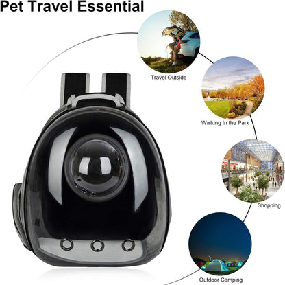 AJY Black Cat Carrier Dog Carrier Backpack, Pet Carrier Back Pack Pack for Small Medium Cat Puppy Doggie, Dog Body Carrying Bag Travel Space Capsule for Travel, Hiking, Walking & Outdoor Use