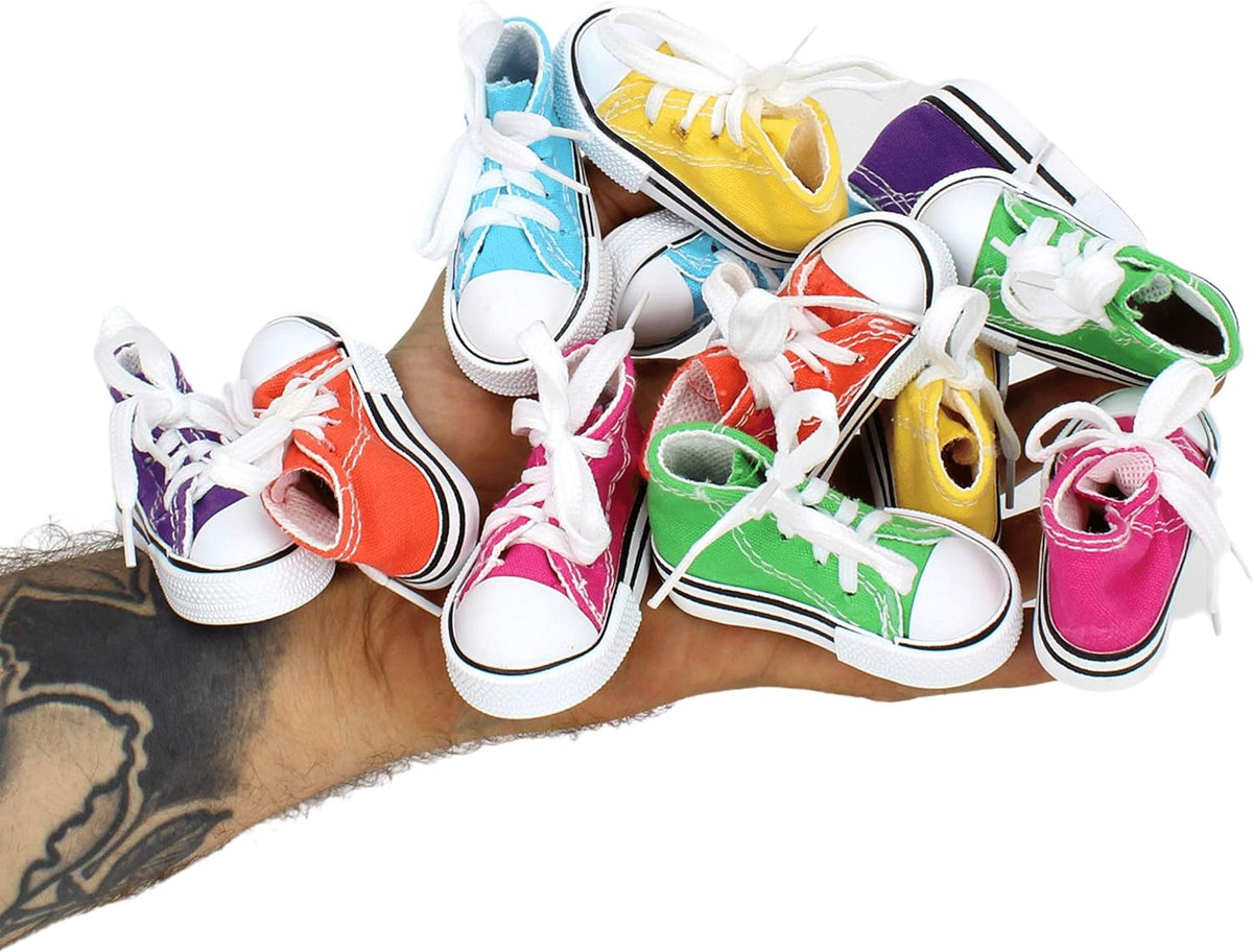 Bonka Bird Toys Pk12 Mini Sneakers 3" Long by 1.50" High by 1.25" Wide Parrot Foot Talon Cage Toy, Senegal, Ringneck, Pionus, and Similar