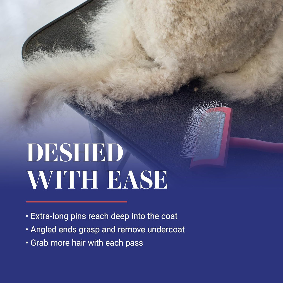 Chris Christensen Big G Dog Slicker Brush for Dogs (Goldendoodles, Labradoodles, Poodles), Groom like a Professional, Fluff Detangle Style, Saves Time Energy, Coral, Large