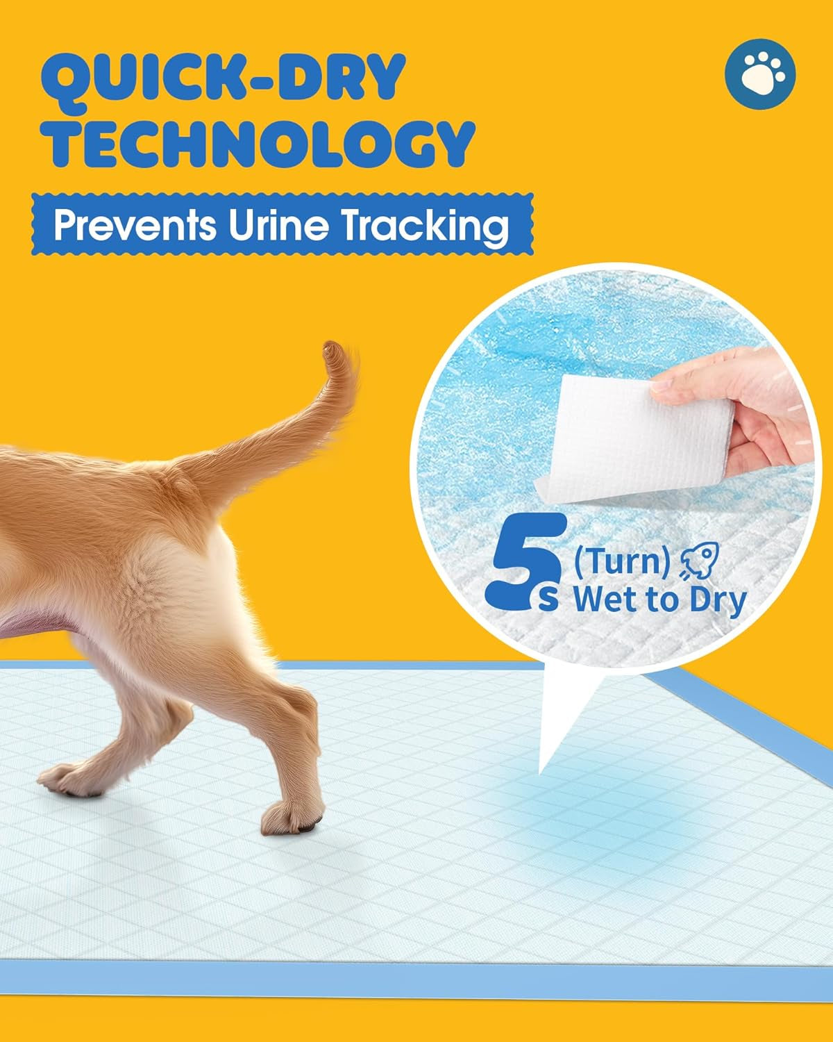 Powools Puppy Pads for Dogs, 34X28 In, 6-Layer Leakproof, 50-Pack