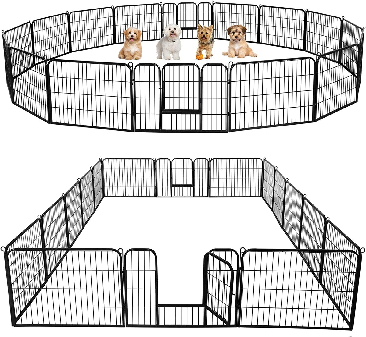 Yaheetech Dog Playpen 24In 16 Panels Pet Fence for Indoor Yard RV Camping