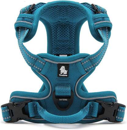 TRUE LOVE Adjustable No-Pull Dog Harness Reflective Vest, Blue, XS