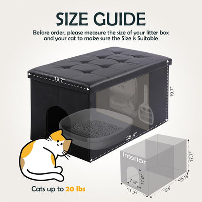 MEEXPAWS Cat Litter Box Enclosure Furniture Odor Control, Extra Large