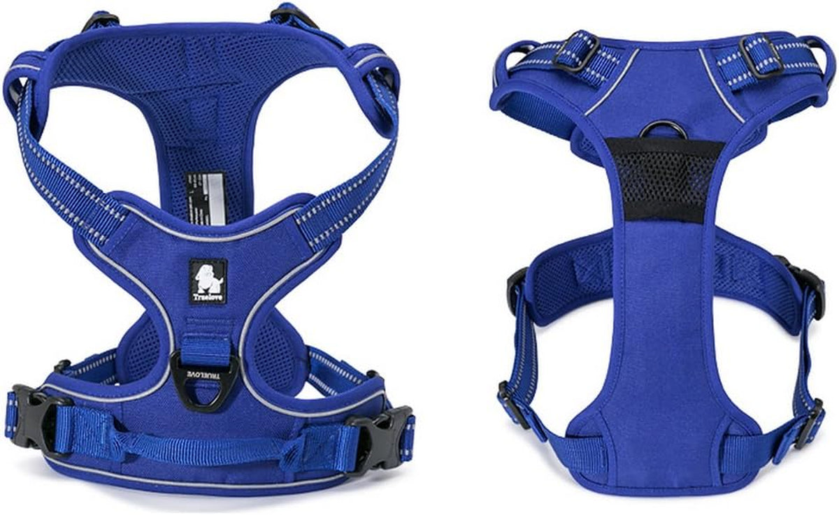 TRUE LOVE Adjustable No-Pull Dog Harness Reflective Pup Vest Harnesses Comfortable Control Brilliant Colors Truelove Tlh5651(Royal Blue,M)