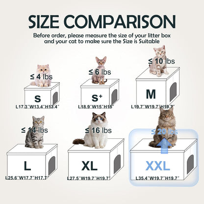 MEEXPAWS Cat Litter Box Enclosure Furniture Odor Control, Extra Large